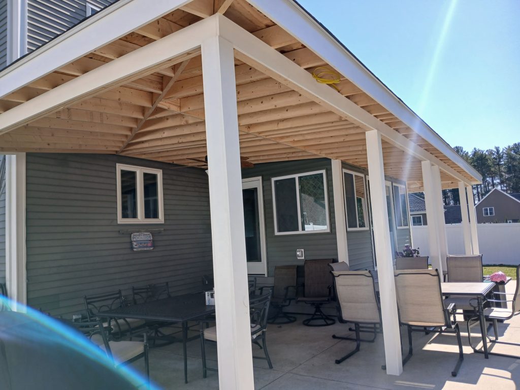New porch construction in Rockland, MA by Monroy’s Carpenters, Inc.