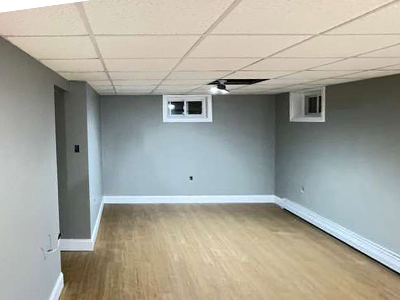 After finished basement in Walpole, MA